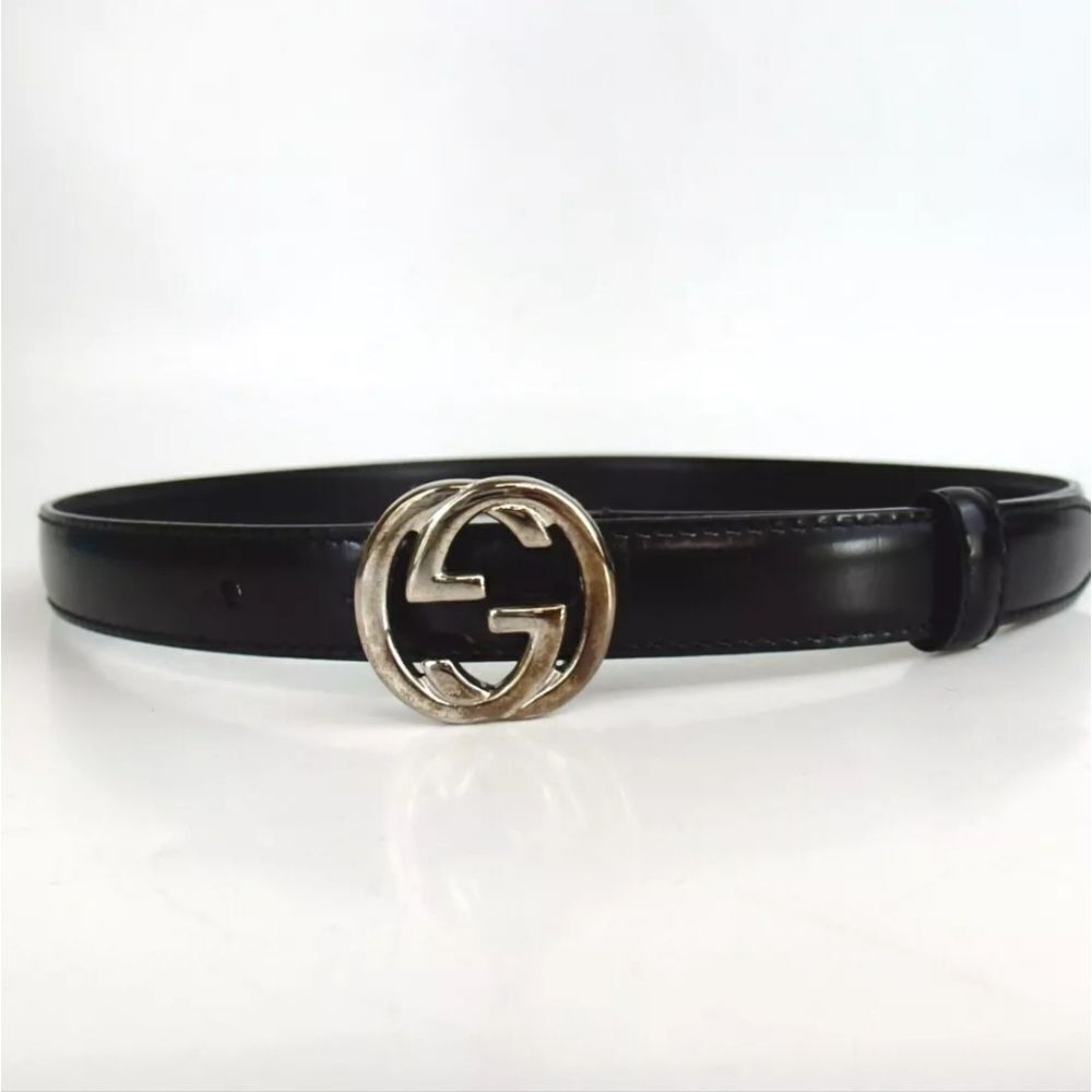 Authentic GUCCI 036.2194.0980.5 Interlocking Small GG 70/28 Leather Belt [Used] - Picture 2 of 12
